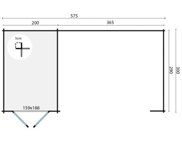 Gartenhaus Megamodern 575x300 cm